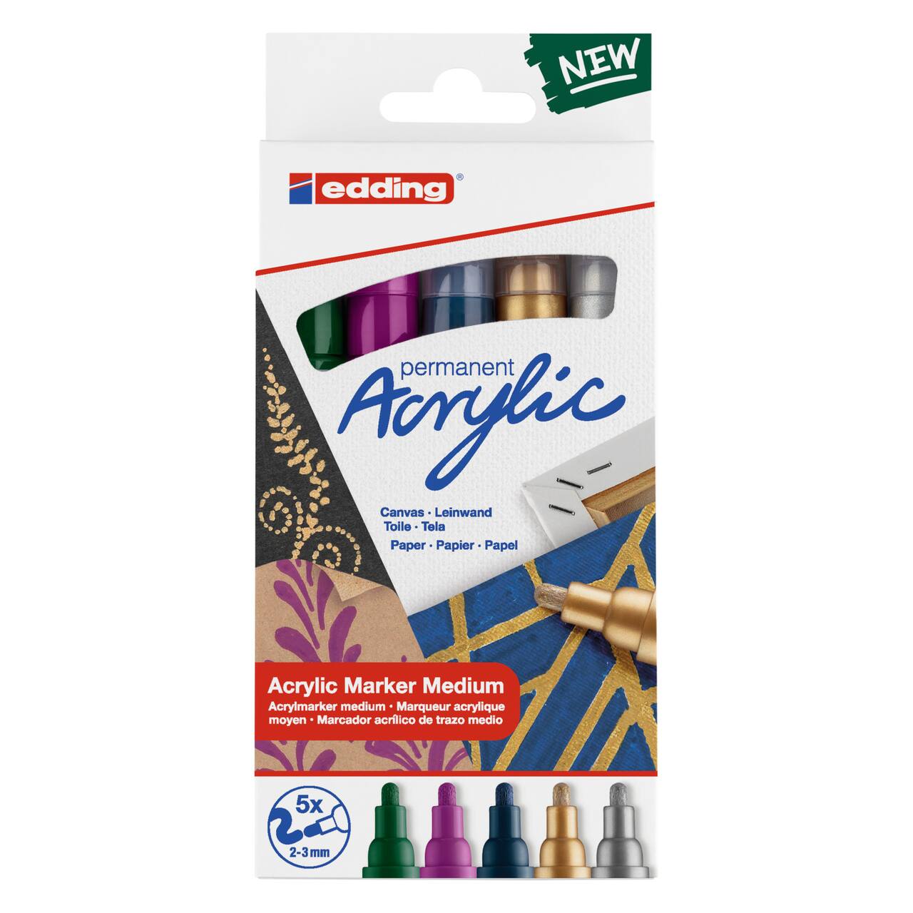 Edding® Festive Colors 5100 Acrylic Marker Medium Set